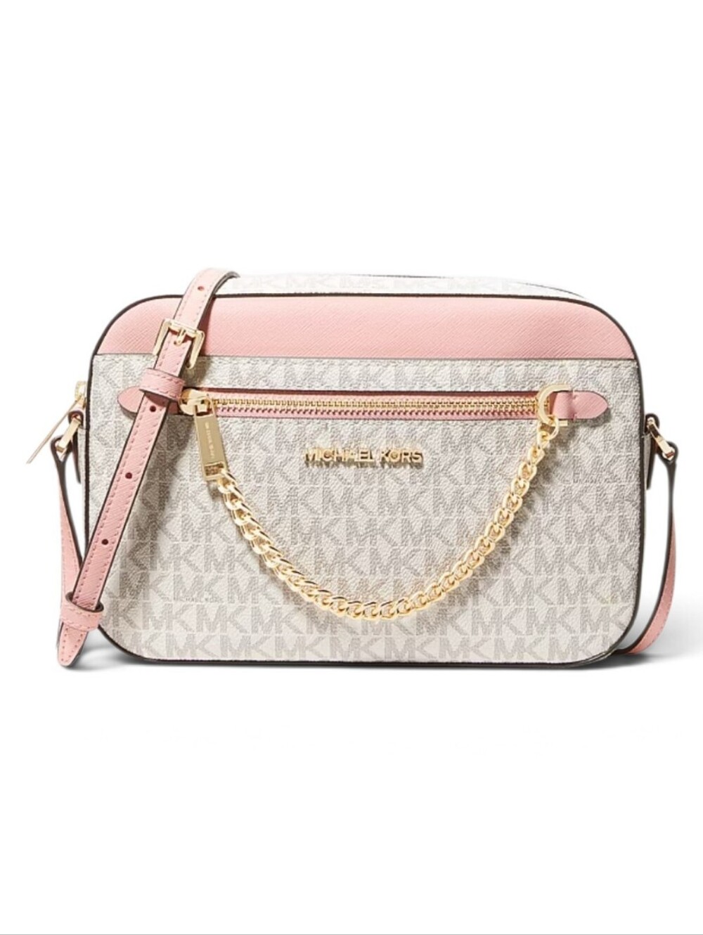 MICHAEL Michael Kors Powder Blush Jet Set Large Zip Chain Crossbody Bag